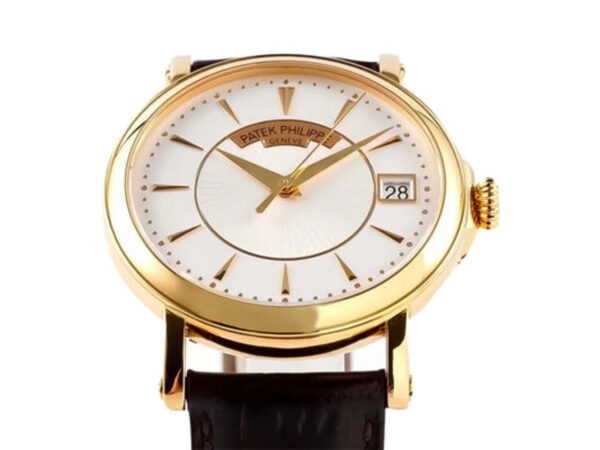 Calatrava Rose Gold with Silver Guilloche Dial (38mm) 1