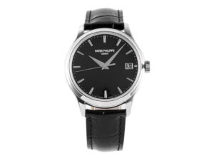 Calatrava Stainless Steel with Black Dial (39mm)