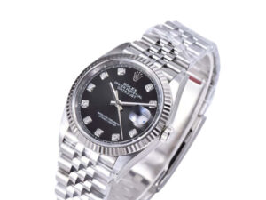 Datejust 36 Stainless Steel on Jubilee with Diamond Black Dial and Fluted Bezel 1