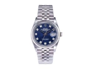 Datejust 36 Stainless Steel on Jubilee with Diamond Blue Dial and Fluted Bezel