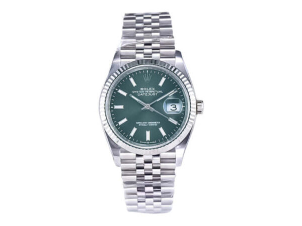 Datejust 36 Stainless Steel on Jubilee with Mint Green Dial and Fluted Bezel