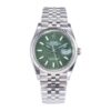 Datejust 36 Stainless Steel on Jubilee with Palm Motif Green Dial and Fluted Bezel