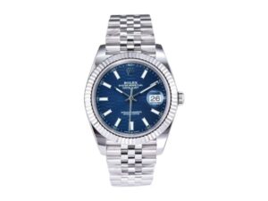 Datejust 41 Stainless Steel on Jubilee with Blue Dial and Fluted Bezel