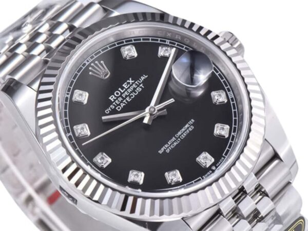 Datejust 41 Stainless Steel on Jubilee with Diamond Black Dial and Fluted Bezel 1