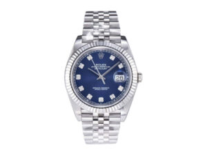 Datejust 41 Stainless Steel on Jubilee with Diamond Blue Dial and Fluted Bezel