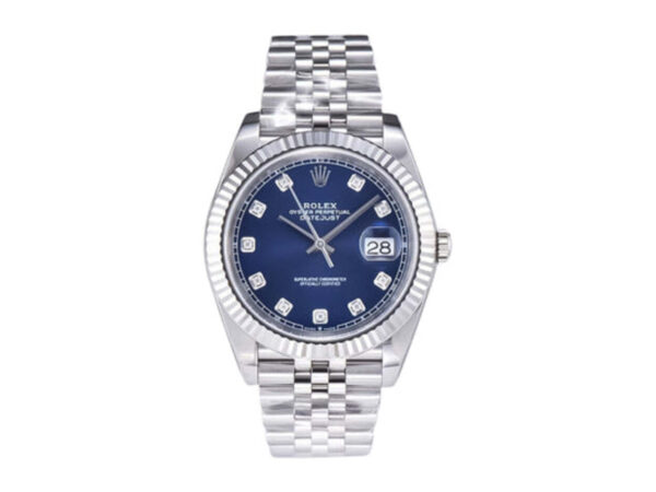 Datejust 41 Stainless Steel on Jubilee with Diamond Blue Dial and Fluted Bezel