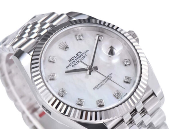 Datejust 41 Stainless Steel on Jubilee with Diamond Mother of Pearl Dial and Fluted Bezel 1