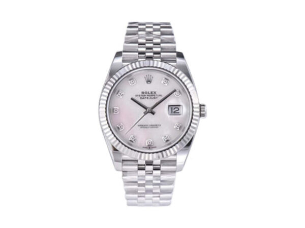 Datejust 41 Stainless Steel on Jubilee with Diamond Mother of Pearl Dial and Fluted Bezel