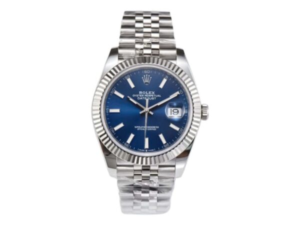 Datejust 41 Stainless Steel on Jubilee with Fluted Motif Blue Dial and Fluted Bezel