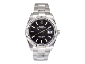 Datejust 41 Stainless Steel on Oyster with Black Dial and Fluted Bezel