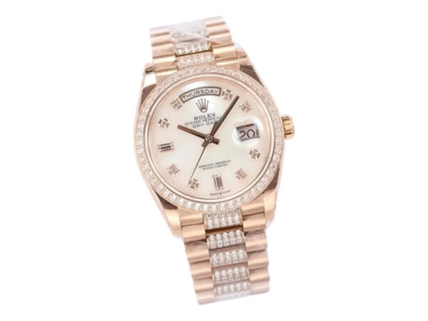 Day-Date 36 Rose Gold 'President' with Diamond Mother of Pearl Dial and Diamond Bezel 1