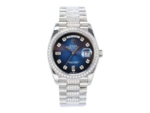 Day-Date 36 Stainless Steel 'President' with Diamond Blue Ombre Dial and Diamond Bezel