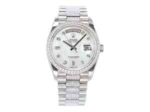 Day-Date 36 Stainless Steel 'President' with Diamond Mother of Pearl Dial and Diamond Bezel