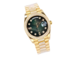 Day-Date 36 Yellow Gold 'President' with Diamond Green Ombre Dial and Diamond Bezel 1