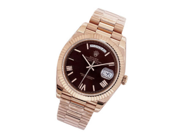 Day-Date 40 Rose Gold 'President' with Chocolate Dial (Roman Numerals) and Fluted Bezel 1