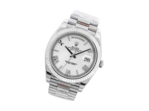 Day-Date 40 White Gold 'President' with White Dial (Roman Numerals) and Fluted Bezel 1