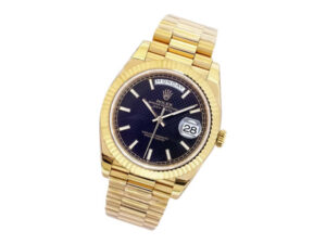 Day-Date 40 Yellow Gold 'President' with Black Motif Dial and Fluted Bezel 1