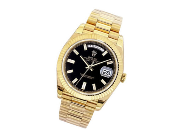 Day-Date 40 Yellow Gold 'President' with Onyx Diamond Dial and Fluted Bezel 1