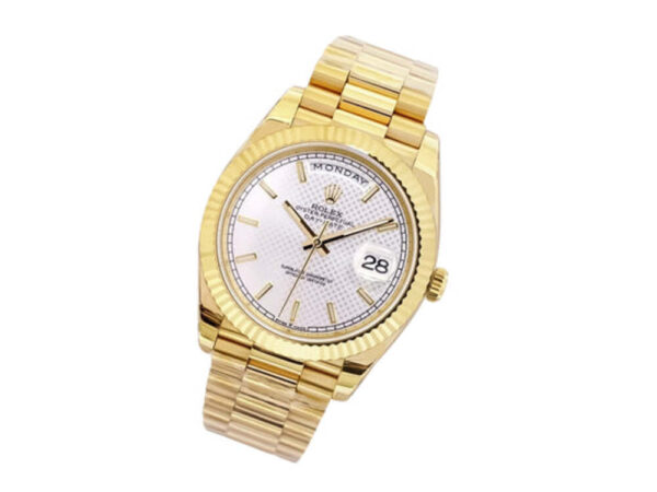 Day-Date 40 Yellow Gold 'President' with Silver Motif Dial and Fluted Bezel 1