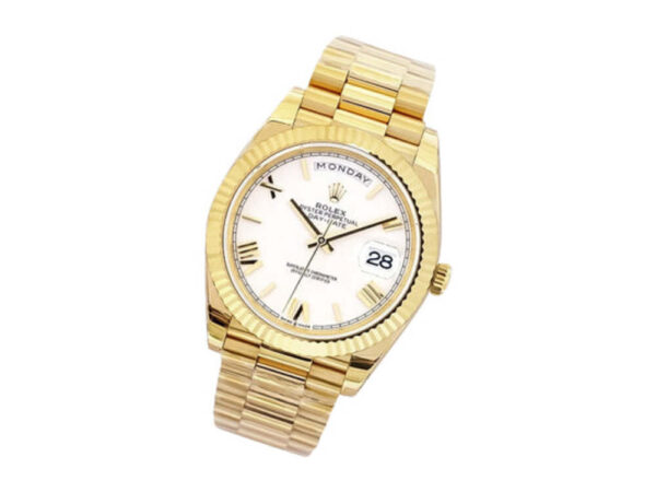 Day-Date 40 Yellow Gold 'President' with White Dial (Roman Numerals) and Fluted Bezel 1