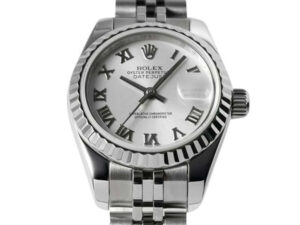 Lady-Datejust 28 Stainless Steel on Jubilee with White Dial (Roman Numerals) and Fluted Bezel 1