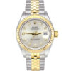 Lady-Datejust 28 Two Tone Yellow Gold on Jubilee with Diamond Silver Dial and Fluted Bezel