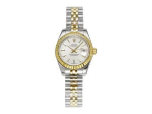 Lady-Datejust 28 Two Tone Yellow Gold on Jubilee with Silver Dial and Fluted Bezel