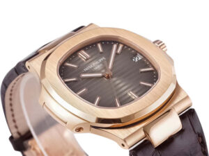 Nautilus Rose Gold with Chocolate Dial on Leather Strap (40mm) 1