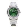 Nautilus Stainless Steel with Green Dial and Diamond Bezel (40mm)