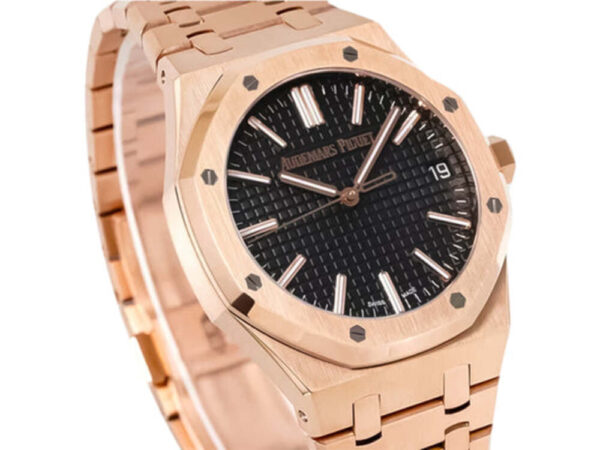 Royal Oak Pink Gold '50th Anniversary' with Black Dial and Leather Strap (41mm) 1