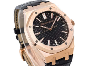 Royal Oak Pink Gold '50th Anniversary' with Black Dial and Leather Strap (41mm) 1