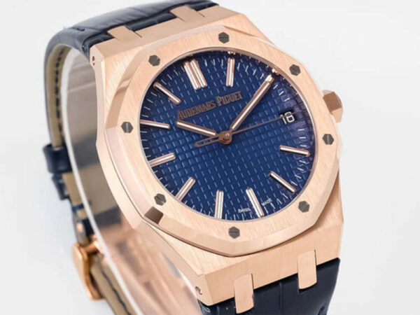 Royal Oak Pink Gold '50th Anniversary' with Blue Dial and Leather Strap (41mm) 1