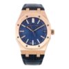 Royal Oak Pink Gold '50th Anniversary' with Blue Dial and Leather Strap (41mm)